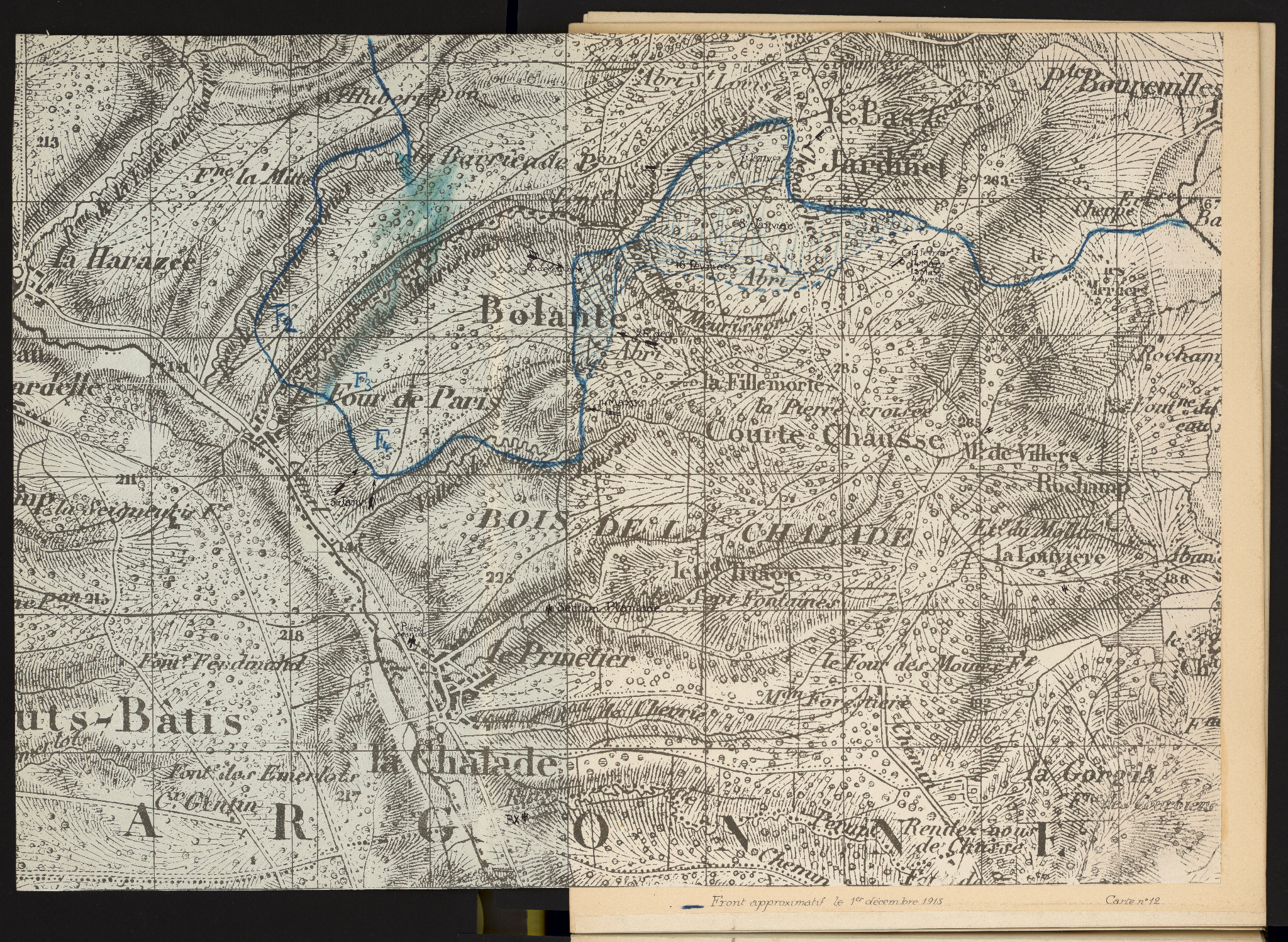 Carte n° 12 — Front approximatif le 1er décembre 1915