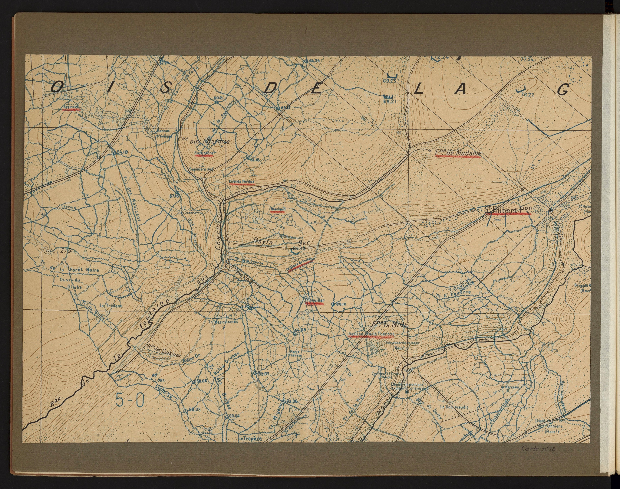 Carte n° 16 — Fontaine Madame, Saint-Hubert et ravins