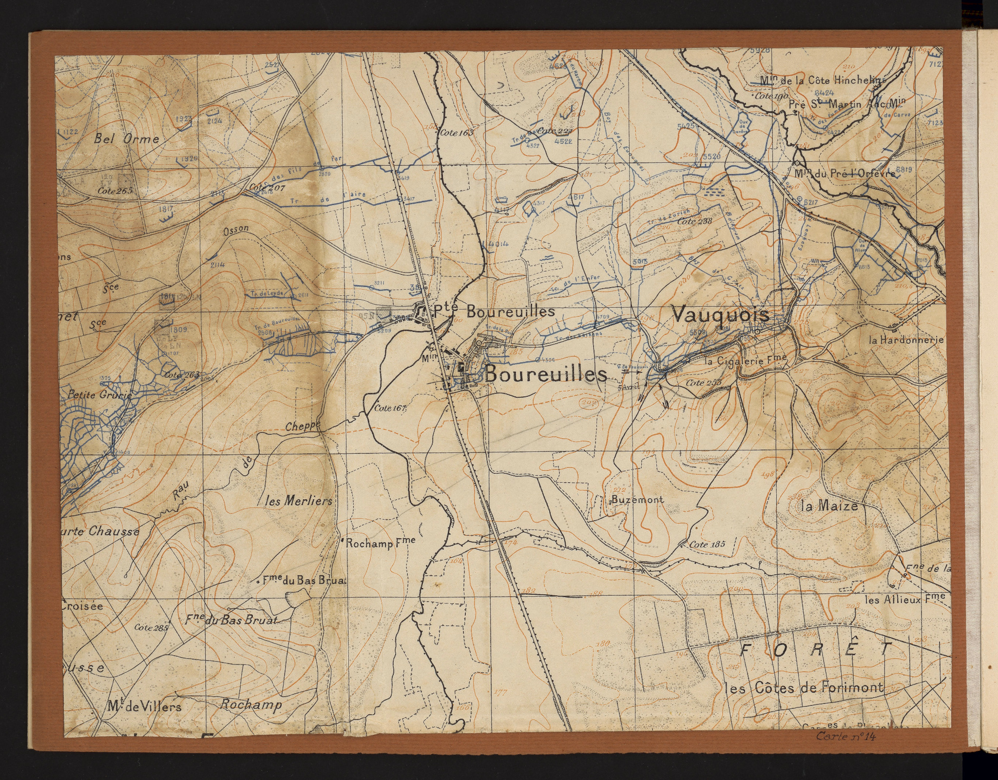 Carte n° 14 — secteur de Vauquois et Boureuilles