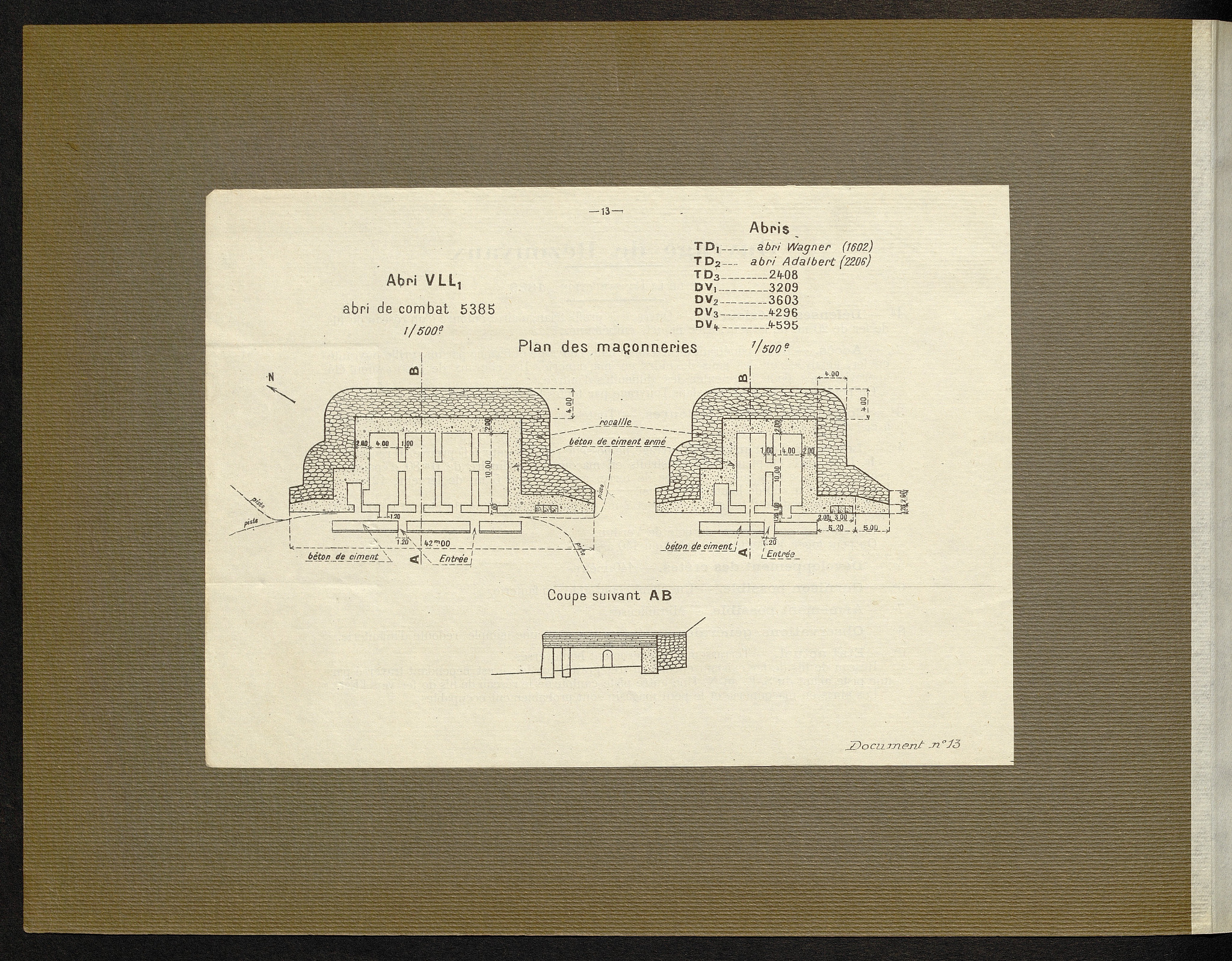Document n°13 — Abri VLL1 et abris de combat