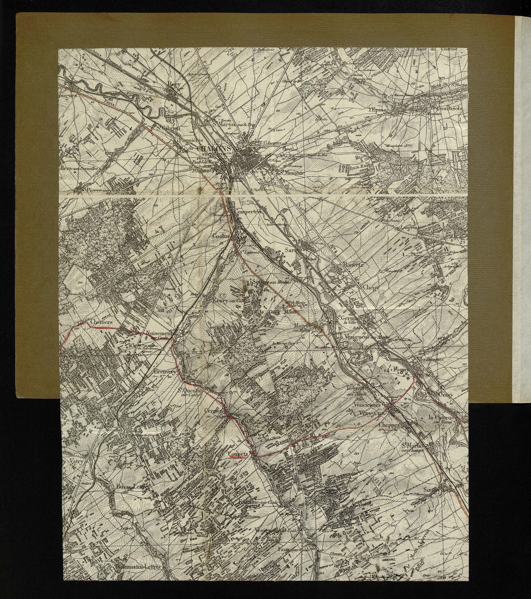 Carte dépliante — Châlons, Coupetz et environs