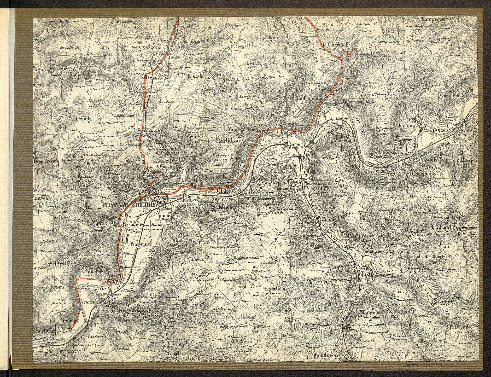 Carte 32 — itinéraire dans la vallée de la Marne