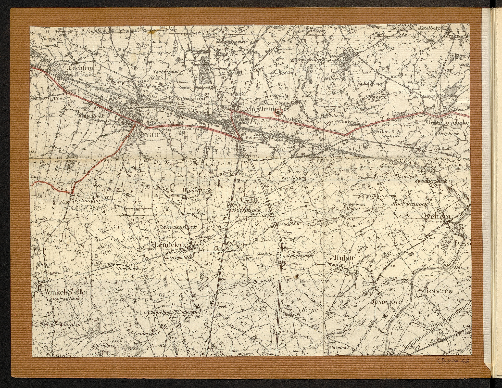 Carte n° 49 — Roulers, Iseghem, Ingelmunster et Oostroosebeke