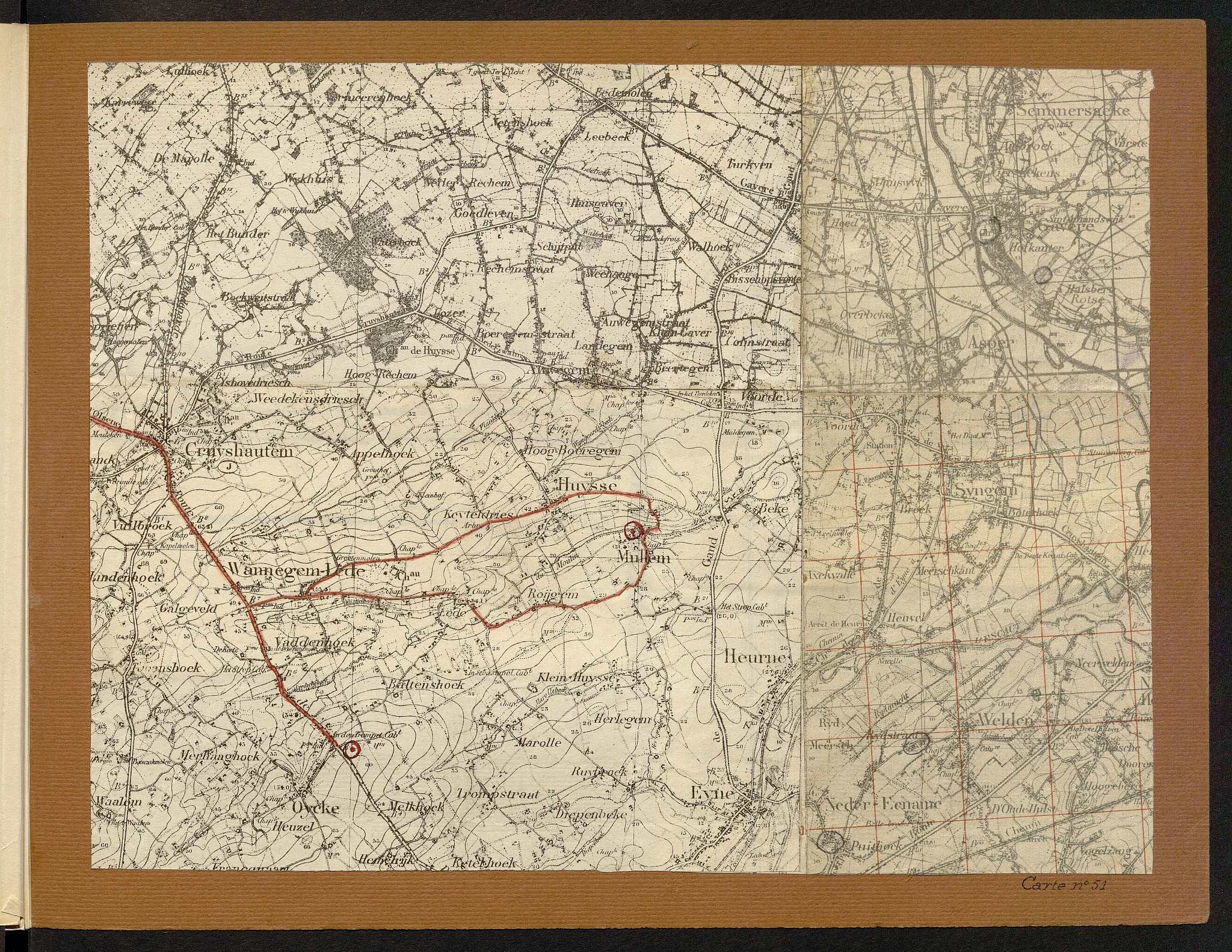 Carte n° 51 — Cruyshautem, Huysse et vallée de l’Escaut