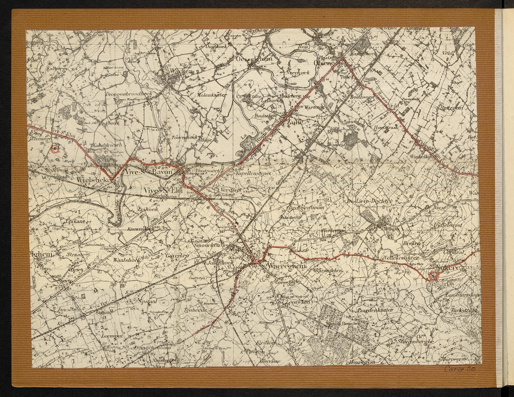 Carte n° 50 — Vive-Saint-Éloi, Waereghem et Audenarde