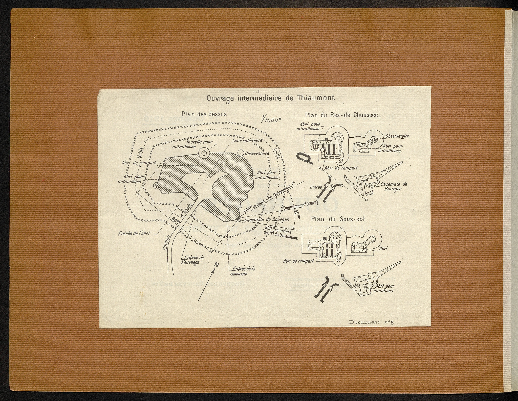 Plan de l’ouvrage intermédiaire de Thiaumont — document n°8