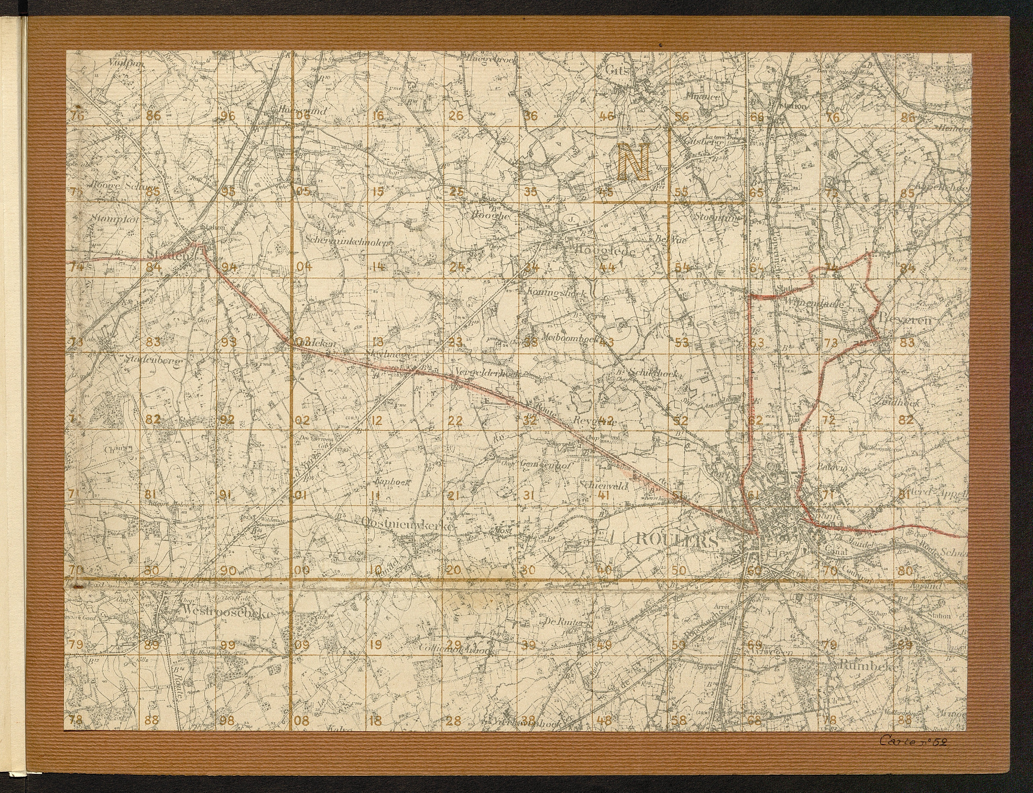 Carte n° 52 — Roulers, Hoogelede et Staden