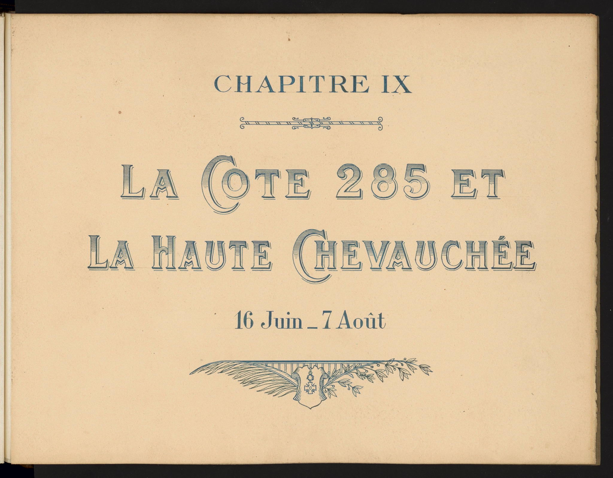 Chapitre IX — La cote 285 et la Haute Chevauchée