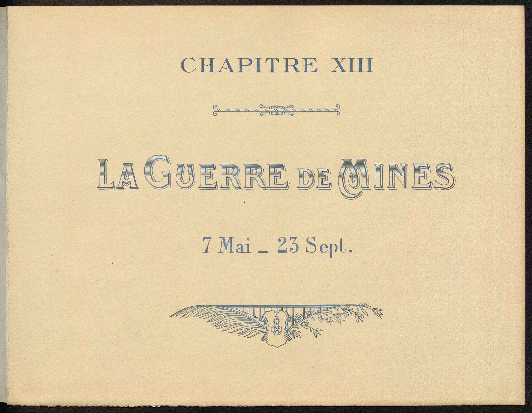 Chapitre XIII — La Guerre de Mines