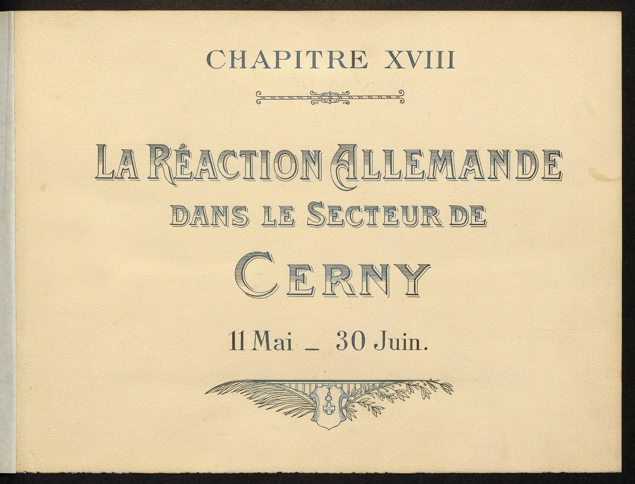 Chapitre XVIII — La réaction allemande dans le secteur de Cerny