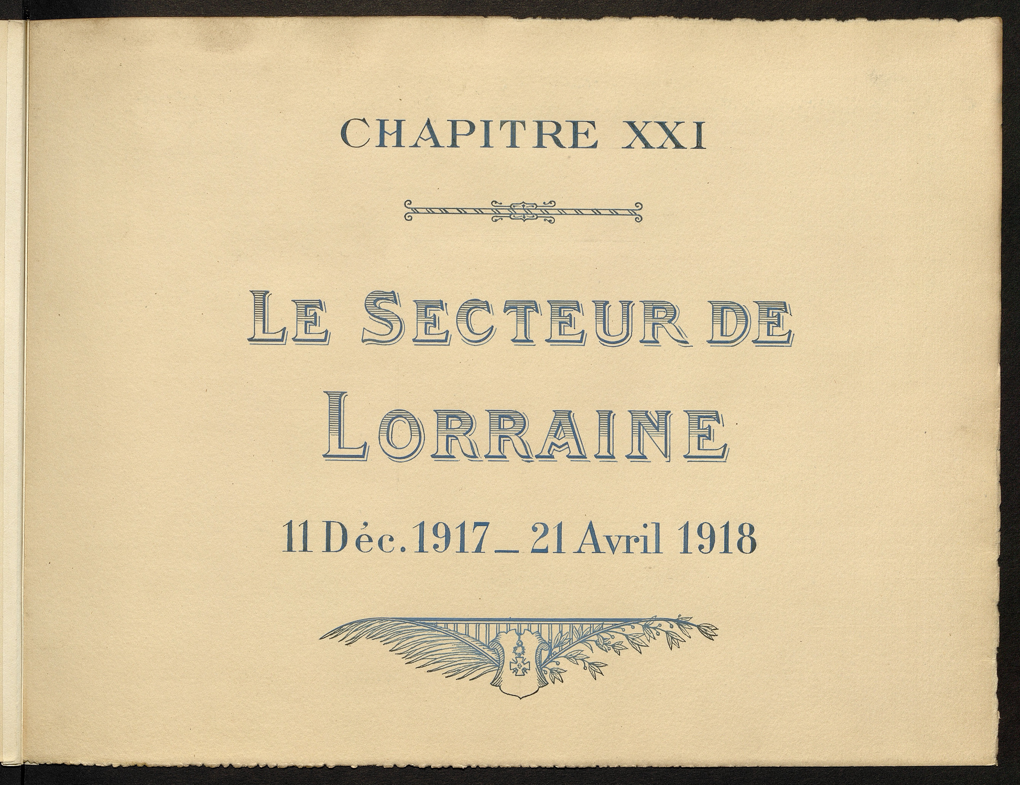 Chapitre XXI — Le secteur de Lorraine