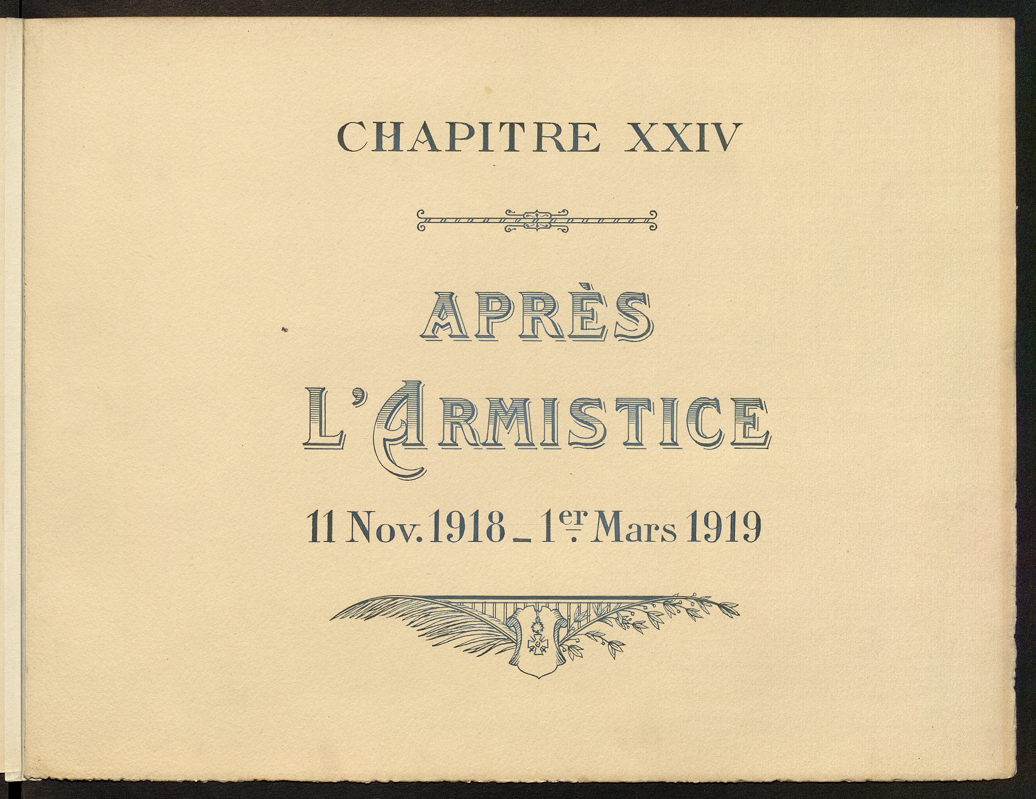 Chapitre XXIV — Après l’Armistice