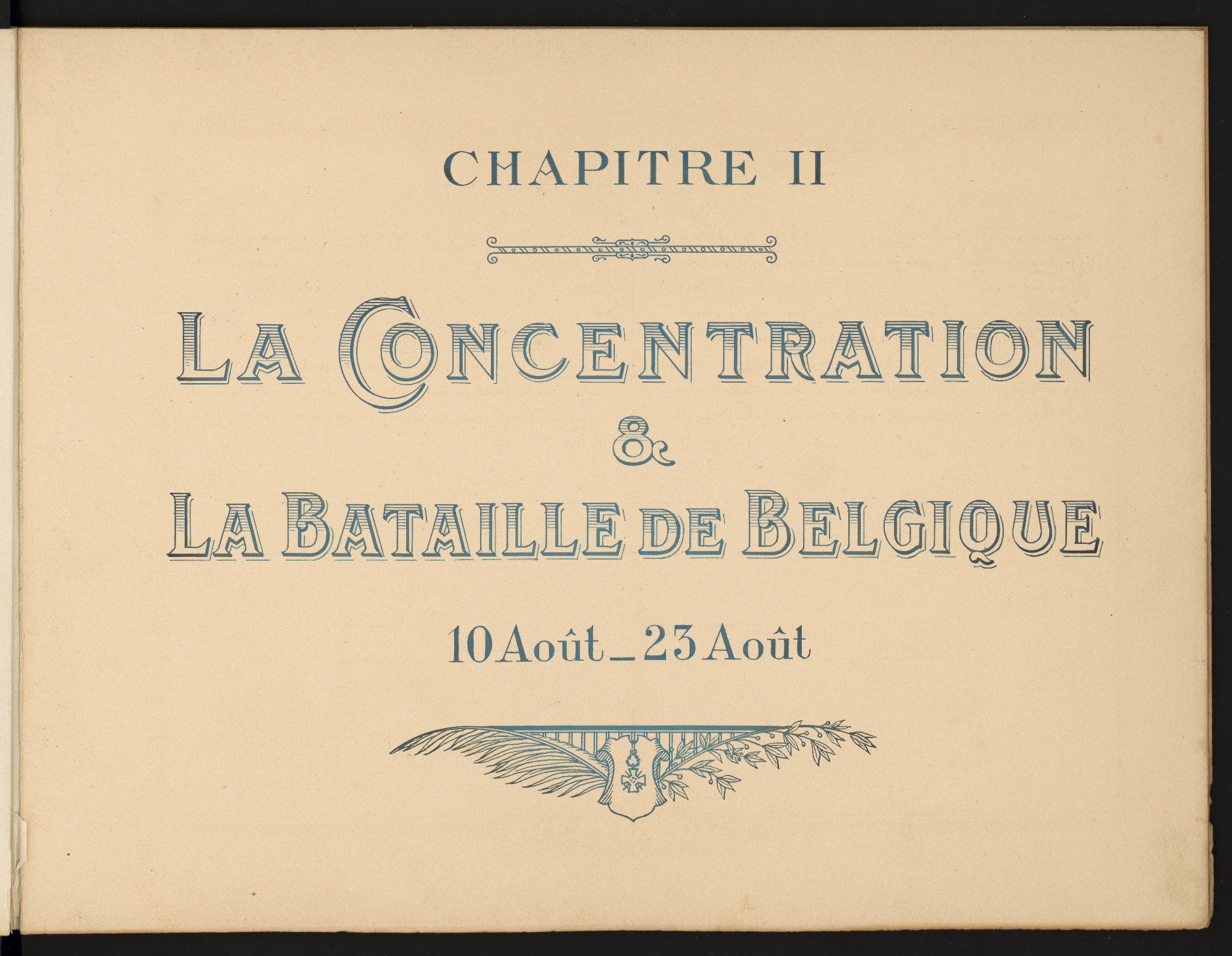 Feuillet original : Chapitre II — La concentration et la bataille de Belgique