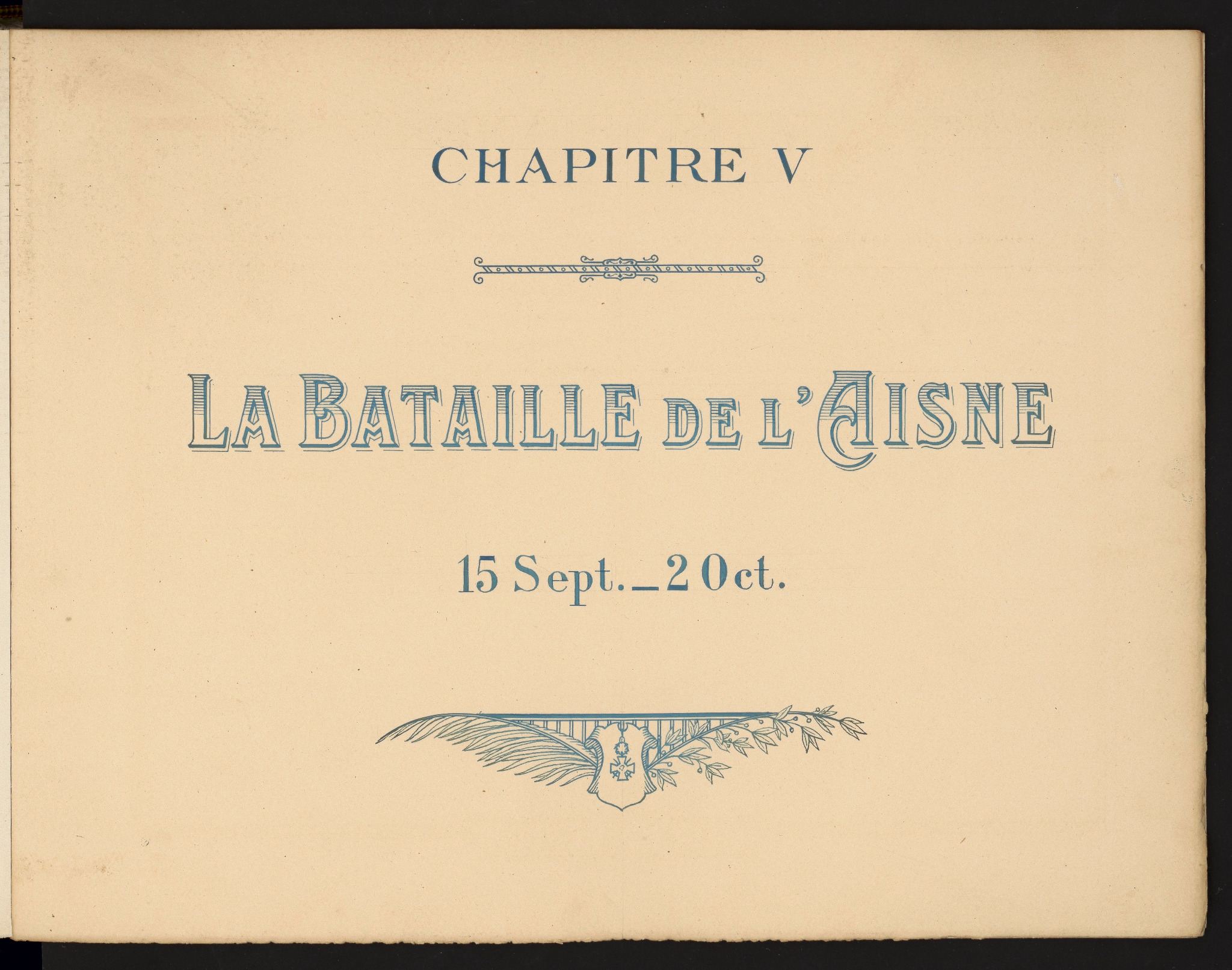 Feuillet original : Chapitre V — La Bataille de l’Aisne